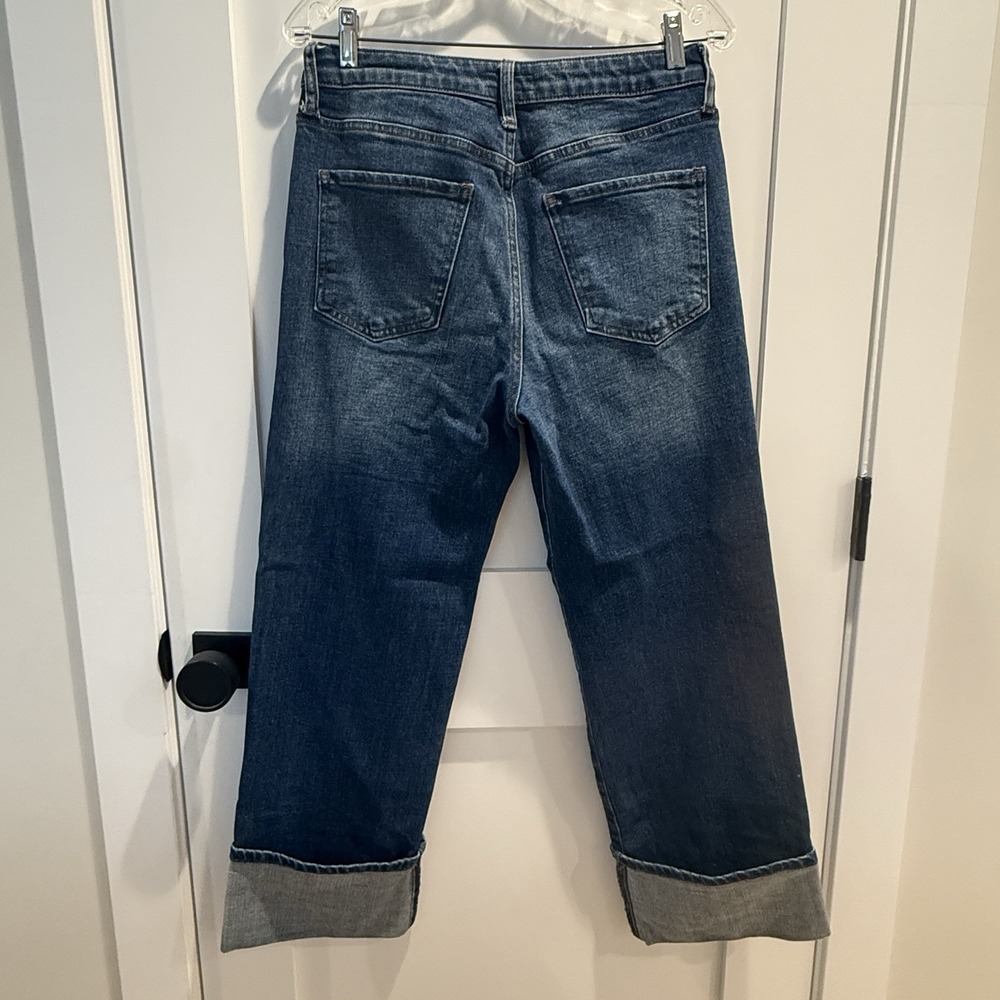 KUT From The Kloth Jeans Womens Size 4 Midrise Dark Wash Cuffed Capri Crop - Picture 2 of 7